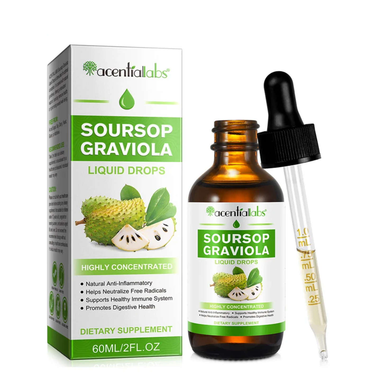 Acential Labs Soursop Graviola Drops 3 Pack Bundle