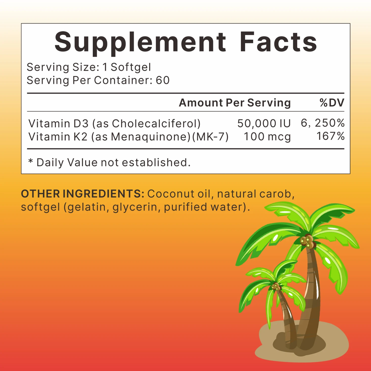 Vitamin D3 + K2 Softgels