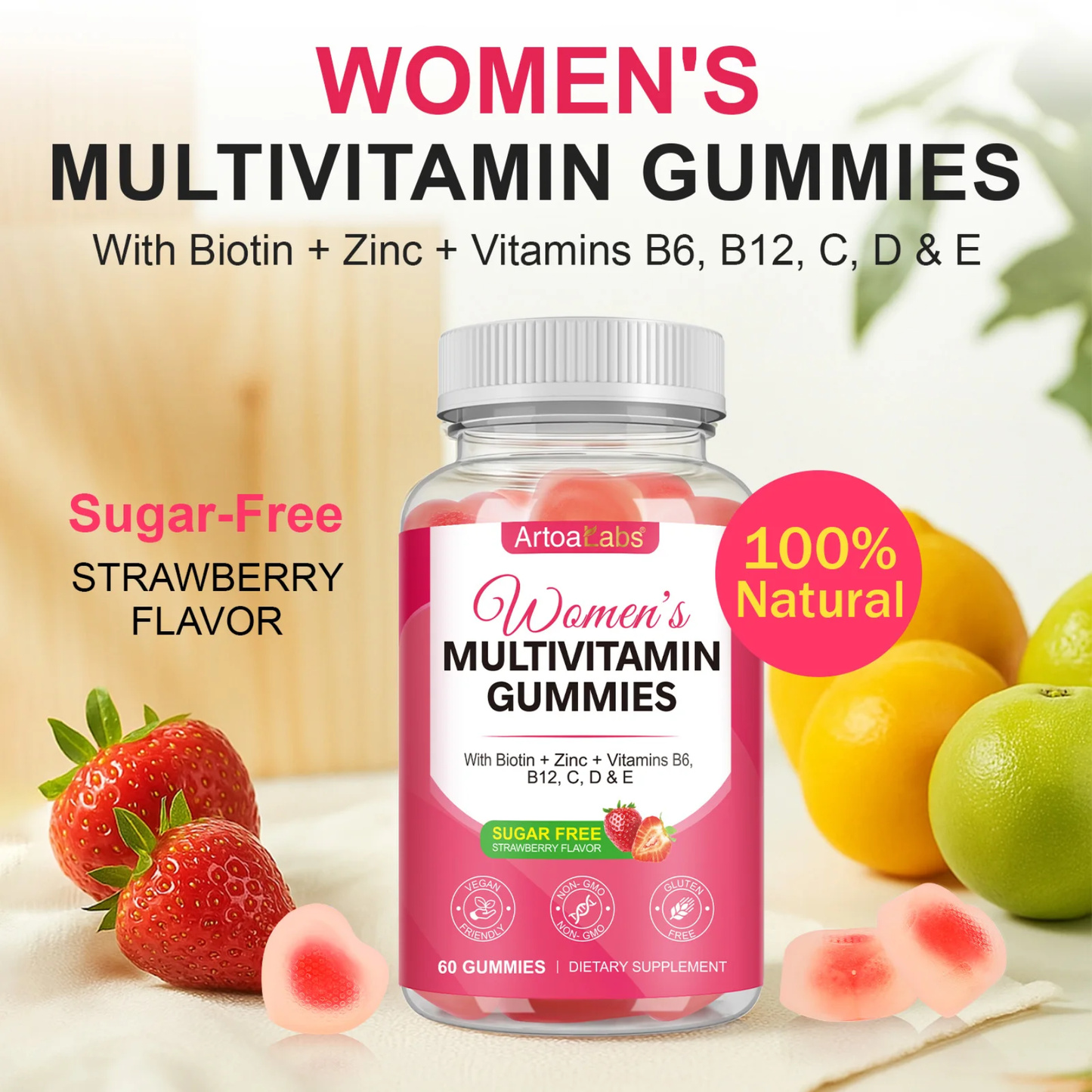 Artoa Labs Women's Multivitamin Gummies — Strawberry