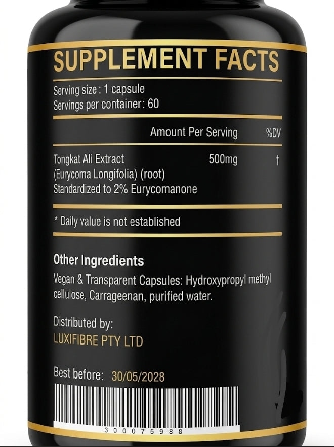 Tongkat Ali 500mg — Eurycoma Longifolia Botanical Capsules
