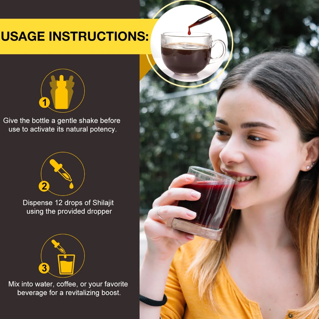 Himalayan Shilajit Liquid Drops 1000mg (60ml) – Natural Energy, Stamina & Focus Support | Fulvic Acid & Trace Minerals