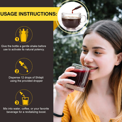 Himalayan Shilajit Liquid Drops 1000mg (60ml) – Natural Energy, Stamina & Focus Support | Fulvic Acid & Trace Minerals