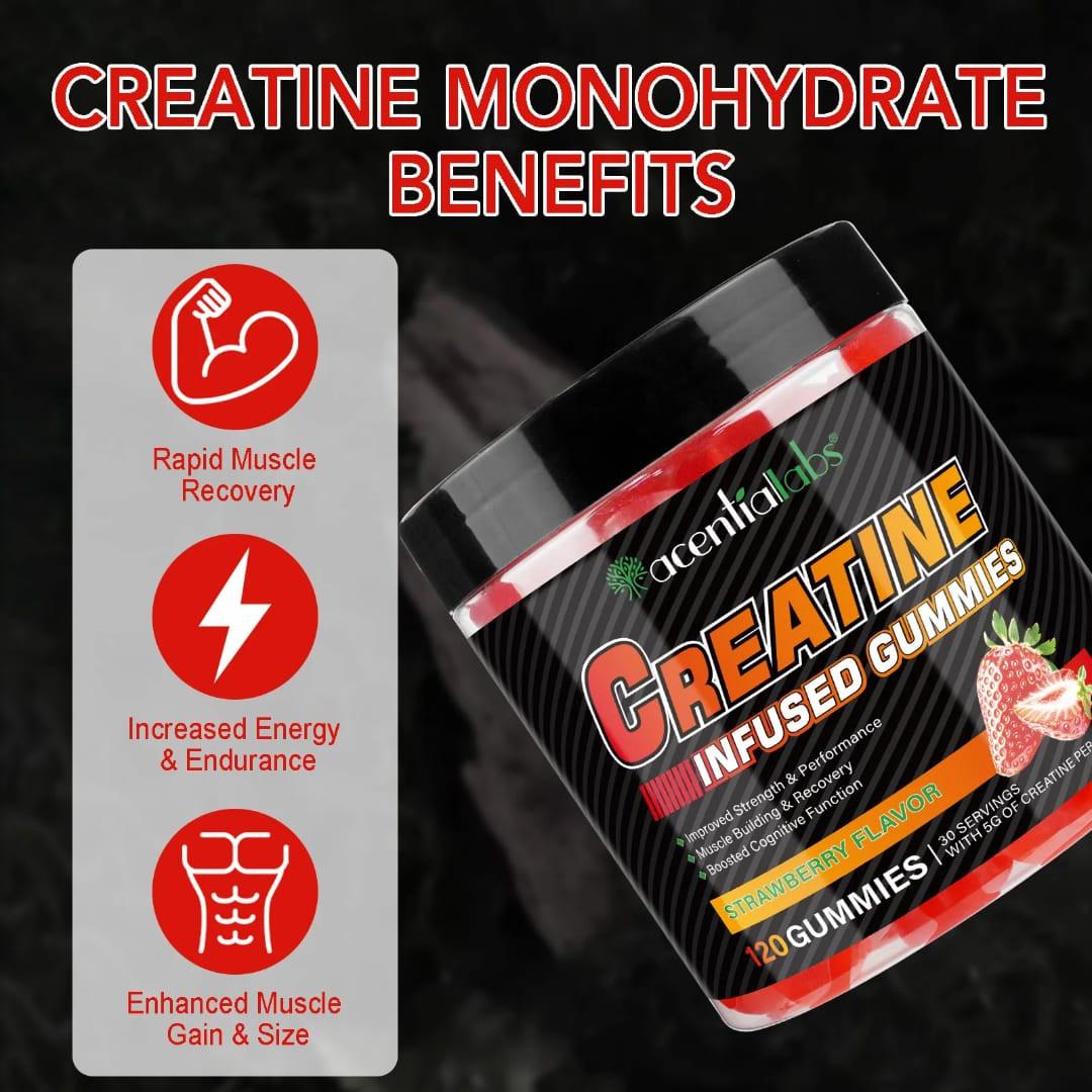 Acential Labs Creatine Monohydrate Gummies — Strawberry