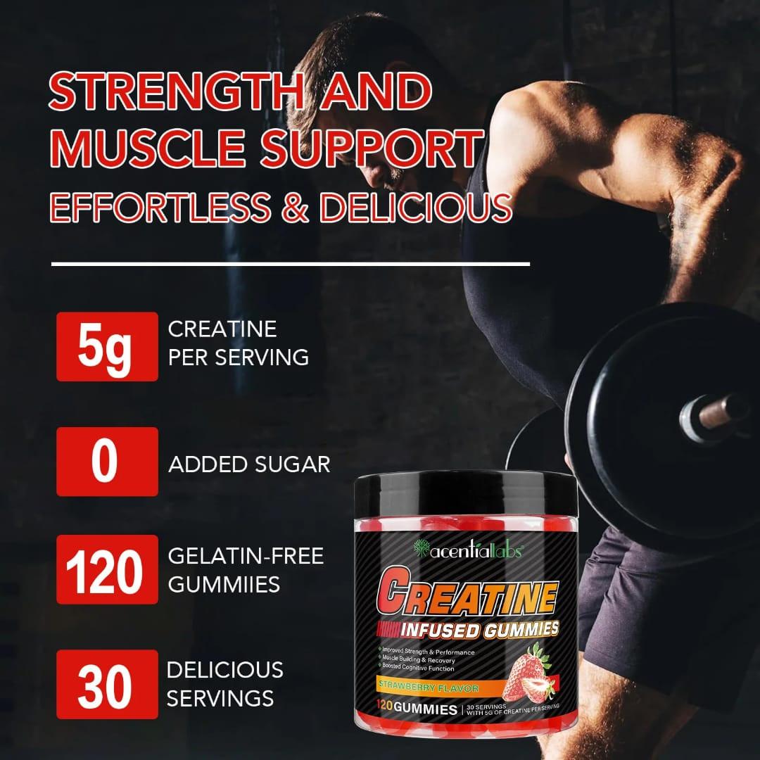 Acential Labs Creatine Monohydrate Gummies — Strawberry