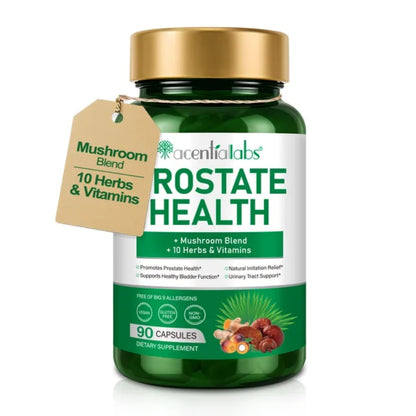 Acential Labs Prostate Health Capsules — Saw Palmetto, Mushroom Blend & Botanical Urinary Wellness Support | 90 Capsules