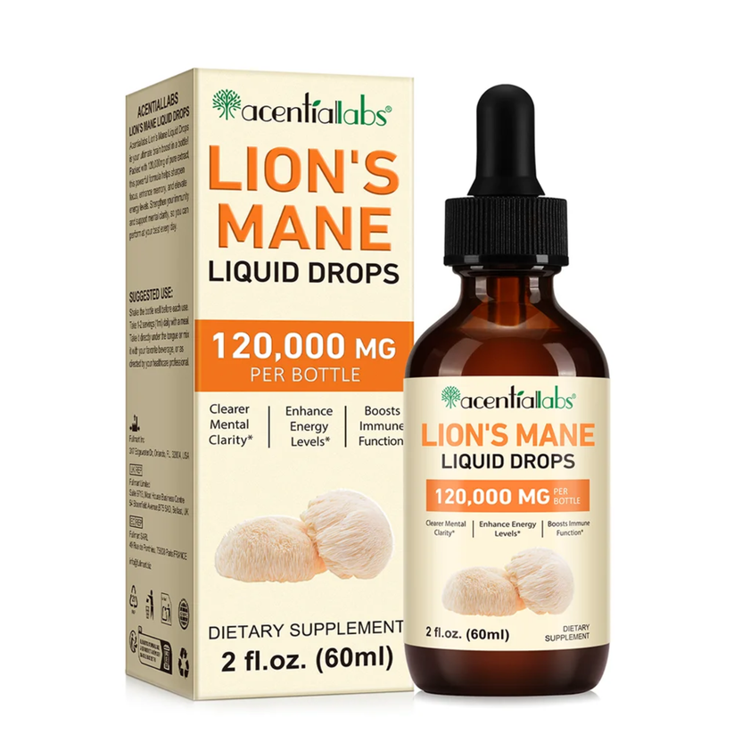 Acential Labs Lion’s Mane Liquid Drops – Health and Heal Supplements