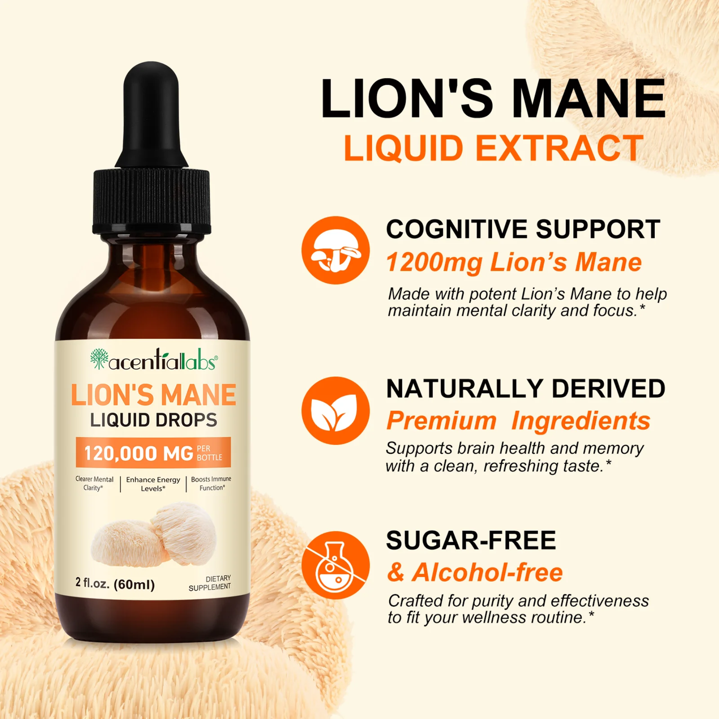 Acential Labs Lion’s Mane Liquid Drops
