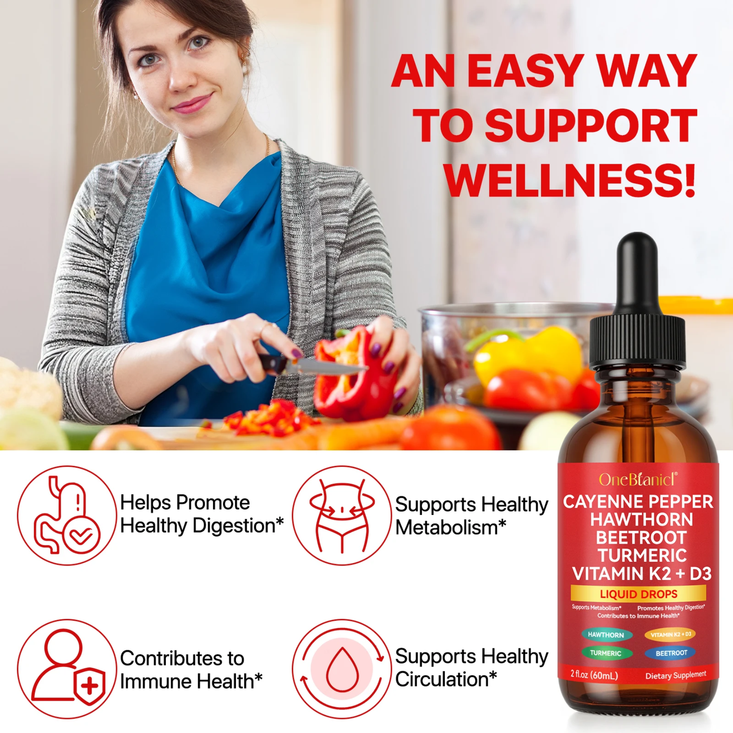 OneBotanic 9-in-1 Cayenne Pepper Liquid Drops