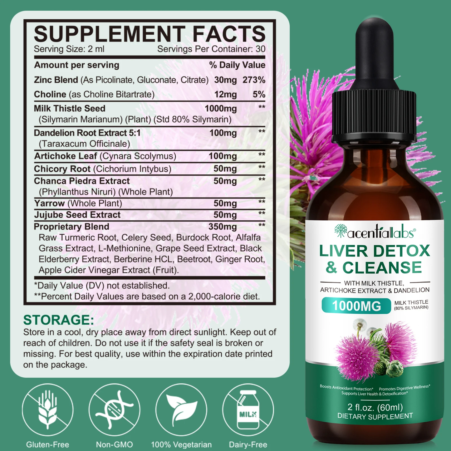 Acential Labs Liver Detox & Cleanse Liquid Drops