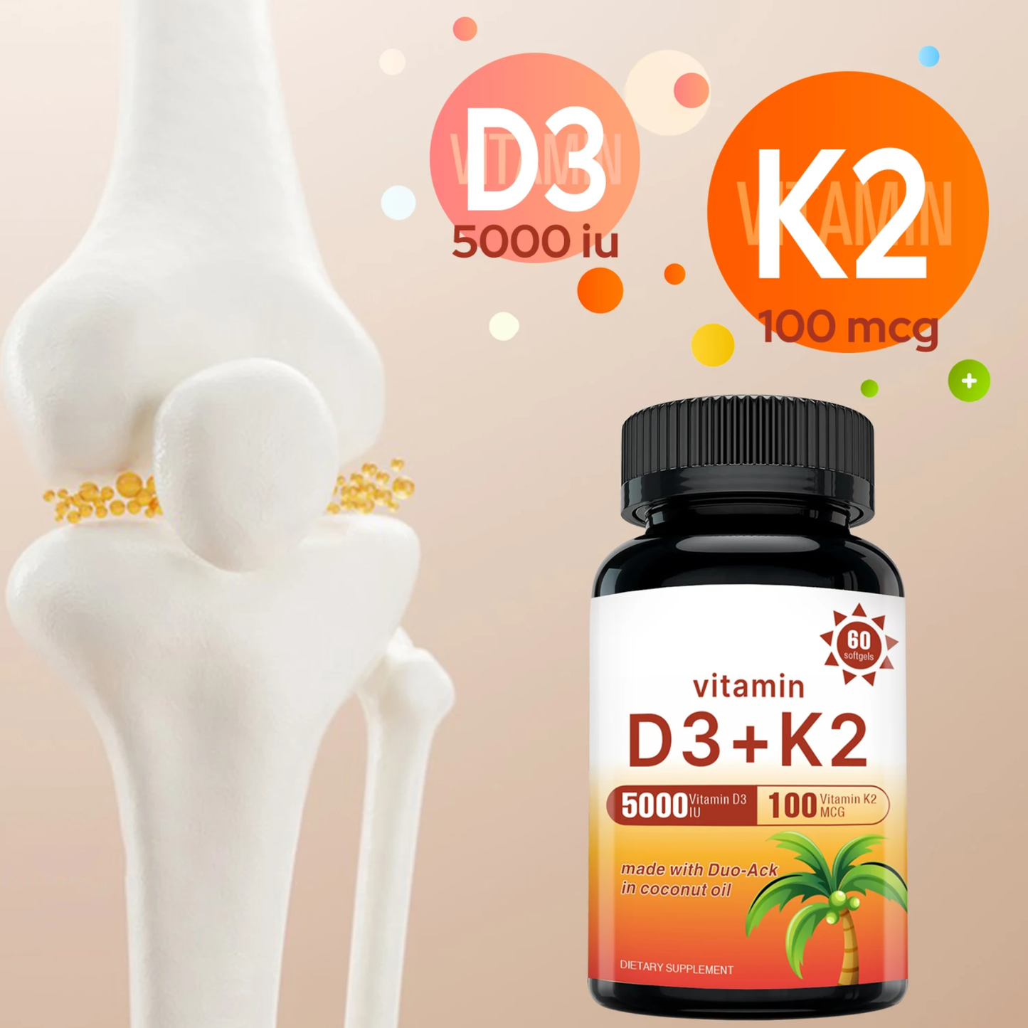 Vitamin D3 + K2 Softgels