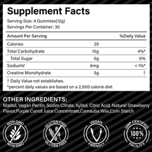 Acential Labs Creatine Infused Strawberry Flavor Gummies