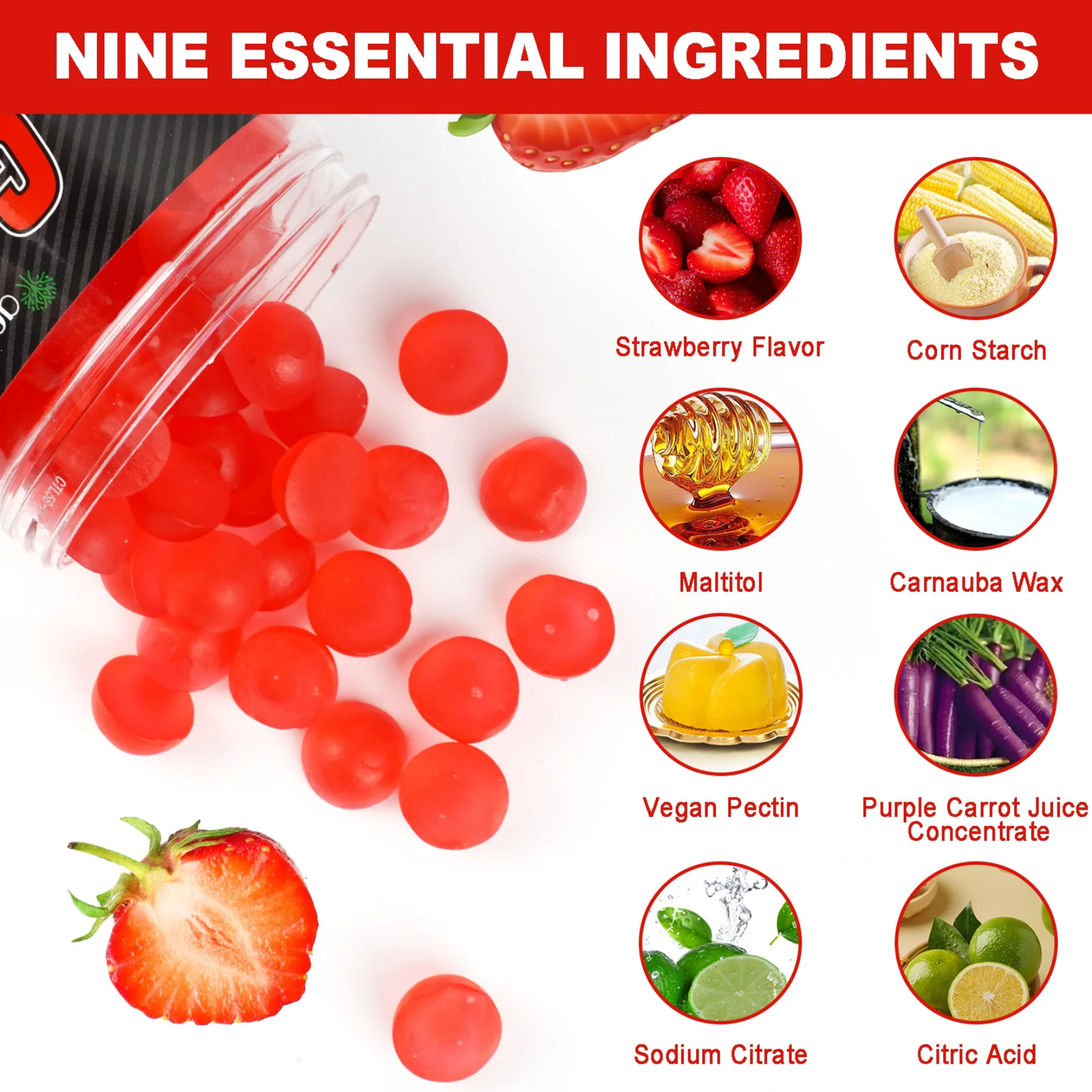 Acential Labs Creatine Infused Strawberry Flavor Gummies