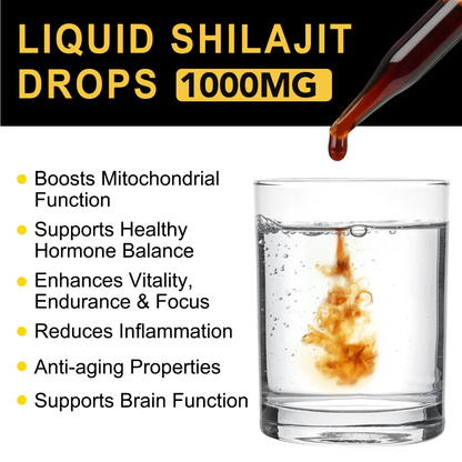 Himalayan Shilajit Liquid Drops 1000mg (60ml) – Natural Energy, Stamina & Focus Support | Fulvic Acid & Trace Minerals