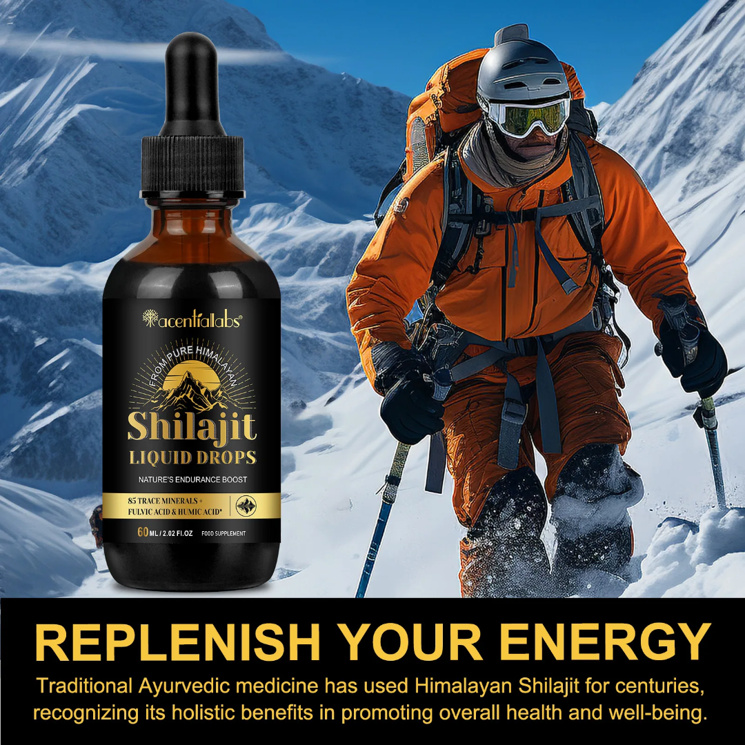 Himalayan Shilajit Liquid Drops 1000mg (60ml) – Natural Energy, Stamina & Focus Support | Fulvic Acid & Trace Minerals