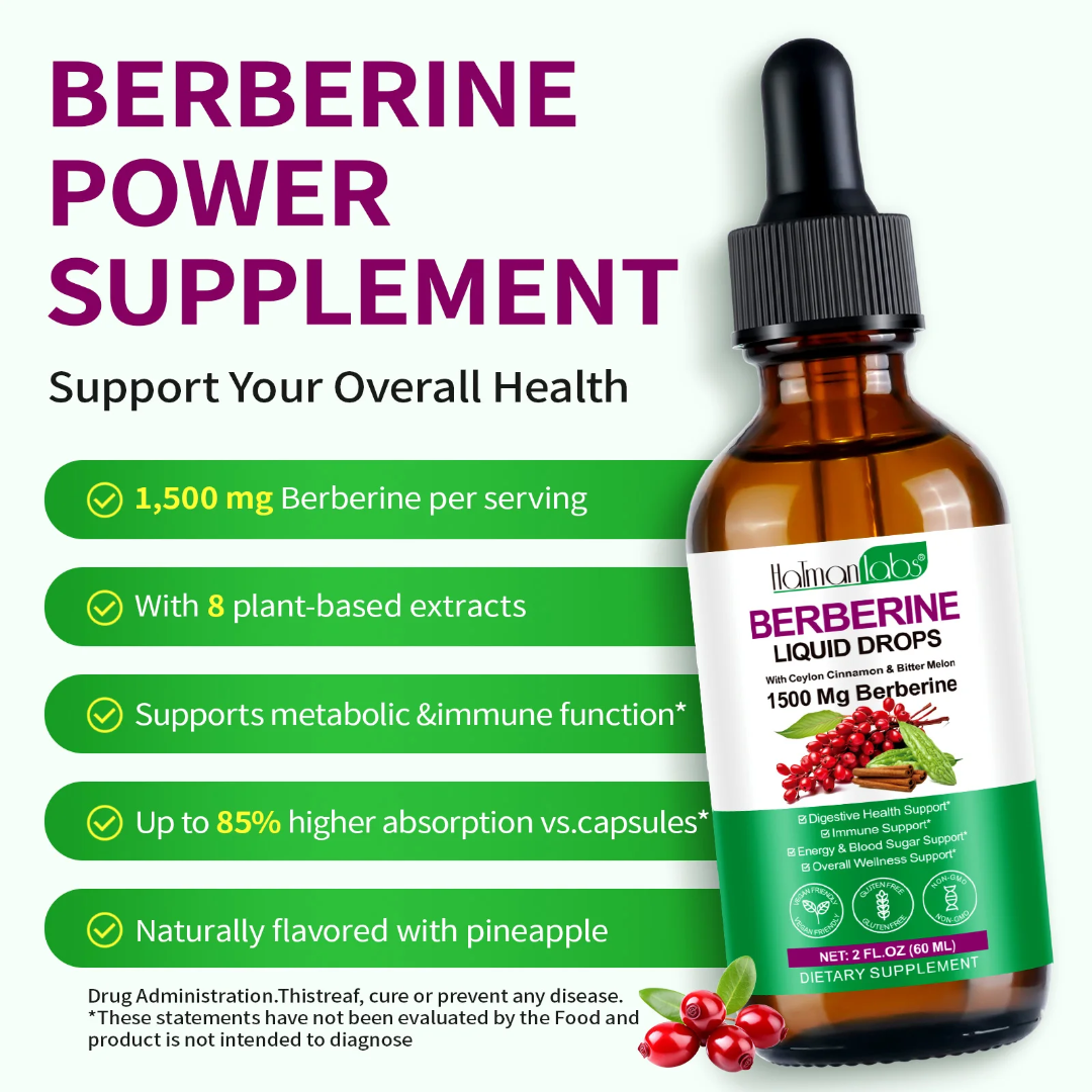 Holman Labs Berberine Liquid Drops 1500mg (60ml)