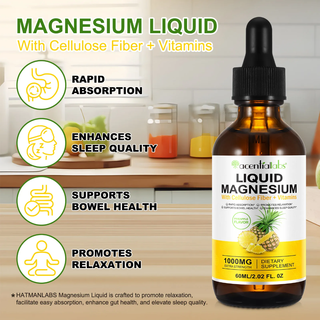 Acential Labs Liquid Magnesium 1000mg (Pineapple Flavor)
