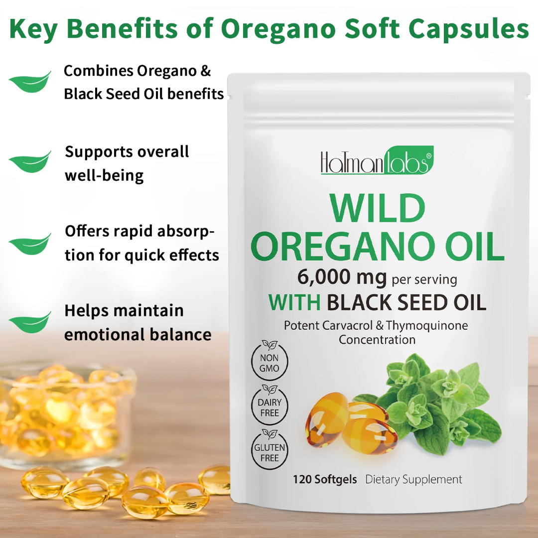 Wild Oregano Oil 6000mg + Black Seed Oil — Immune & Gut Support