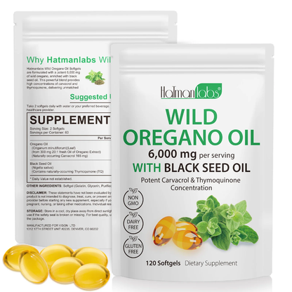 Wild Oregano Oil 6000mg + Black Seed Oil — Immune & Gut Support