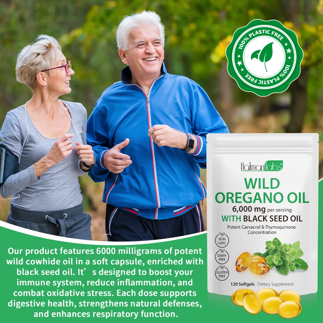 Wild Oregano Oil 6000mg + Black Seed Oil — Immune & Gut Support
