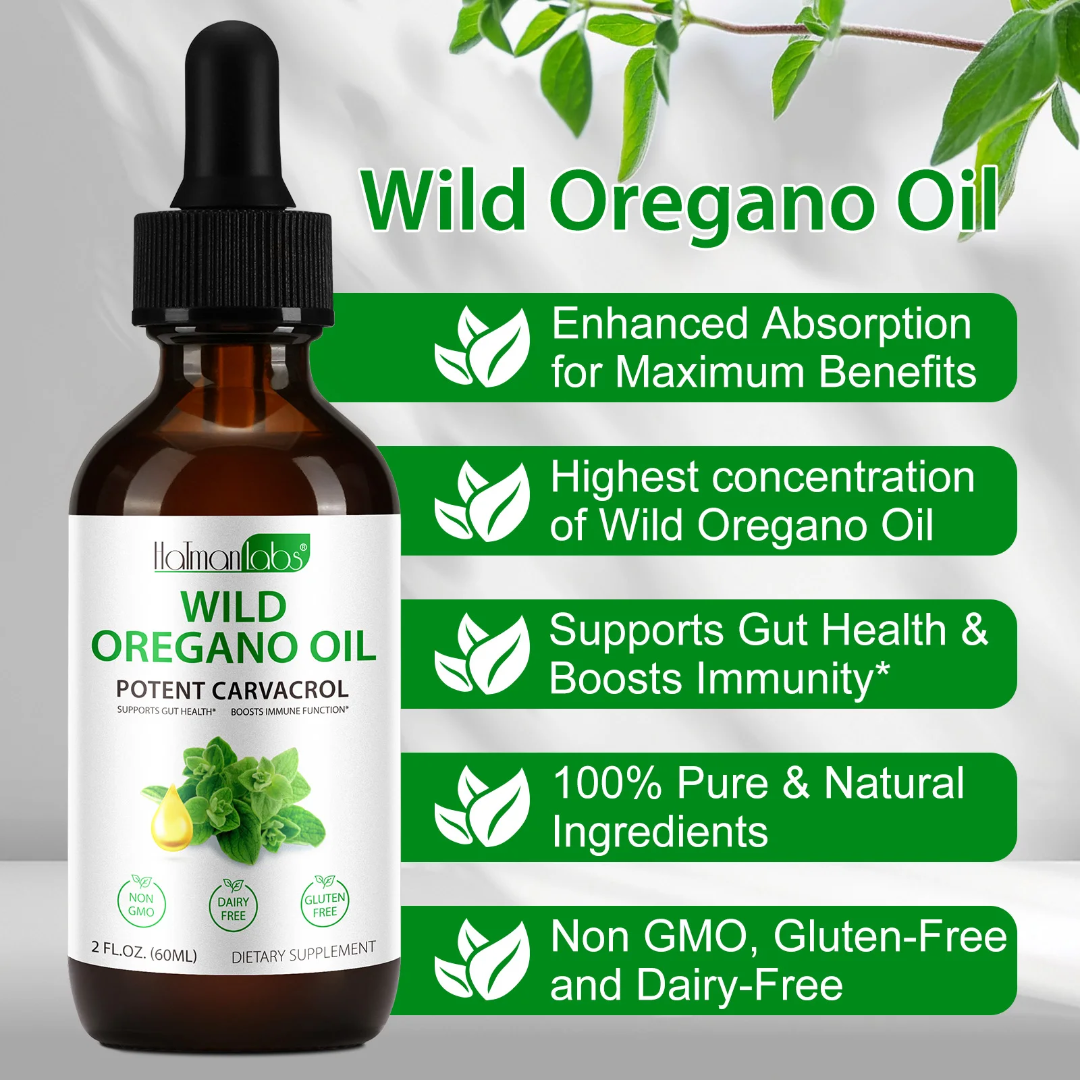 Acential Labs Wild Oregano Oil Liquid Drops – Immune Support, Digestive Health & Natural Antioxidant Herbal Extract