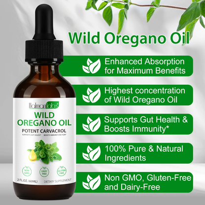 Acential Labs Wild Oregano Oil Liquid Drops – Immune Support, Digestive Health & Natural Antioxidant Herbal Extract
