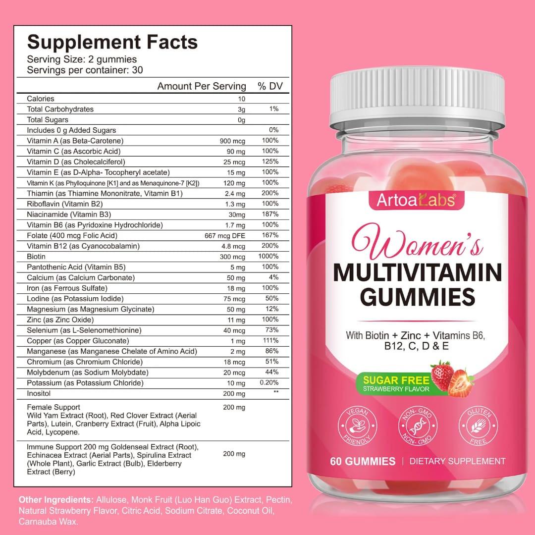 Artoa Labs Women's Multivitamin Gummies — Strawberry