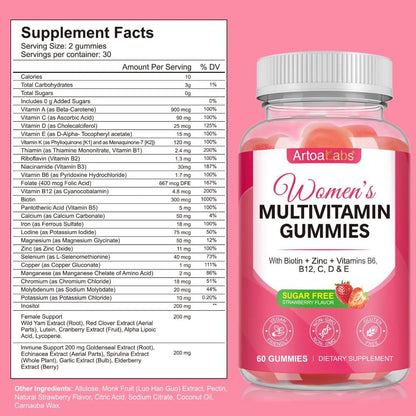 Artoa Labs Women's Multivitamin Gummies — Strawberry