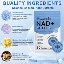 Acential Labs NAD+ Patches with Resveratrol — Cellular Energy & Healthy Ageing Wellness Patches | 30 Patches