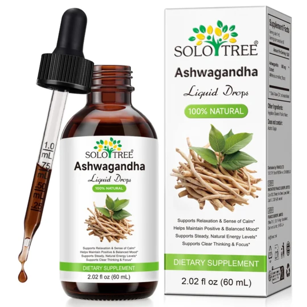 Solo Tree Ashwagandha Liquid Drops — Natural Stress & Energy Wellness Support