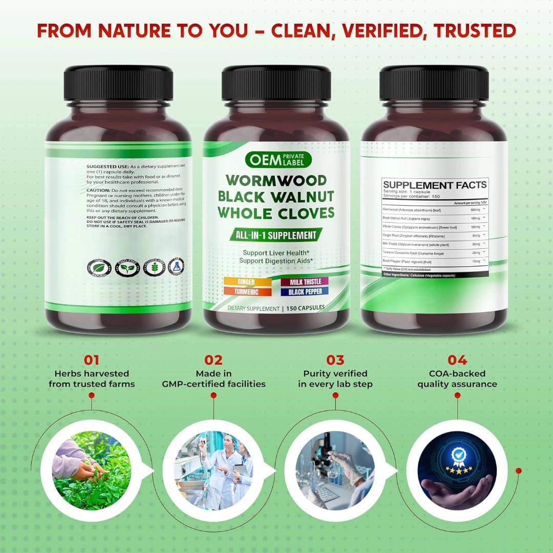 Liposomal Wormwood + Black Walnut + Clove — Gut Cleanse