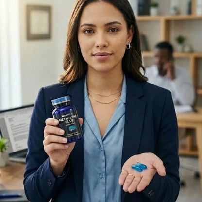 LexonBlue Methylene Blue Capsules – Cognitive Support, Brain Energy & Cellular Function Supplement | Nootropic Focus Formula