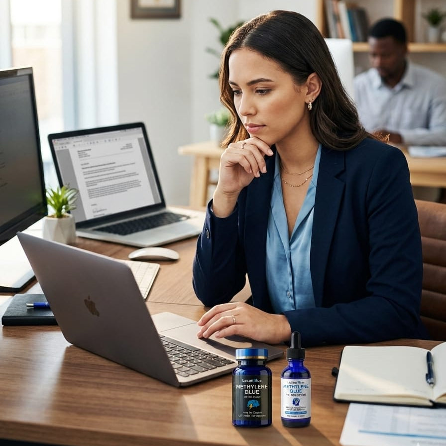 LexonBlue Methylene Blue Capsules – Cognitive Support, Brain Energy & Cellular Function Supplement | Nootropic Focus Formula