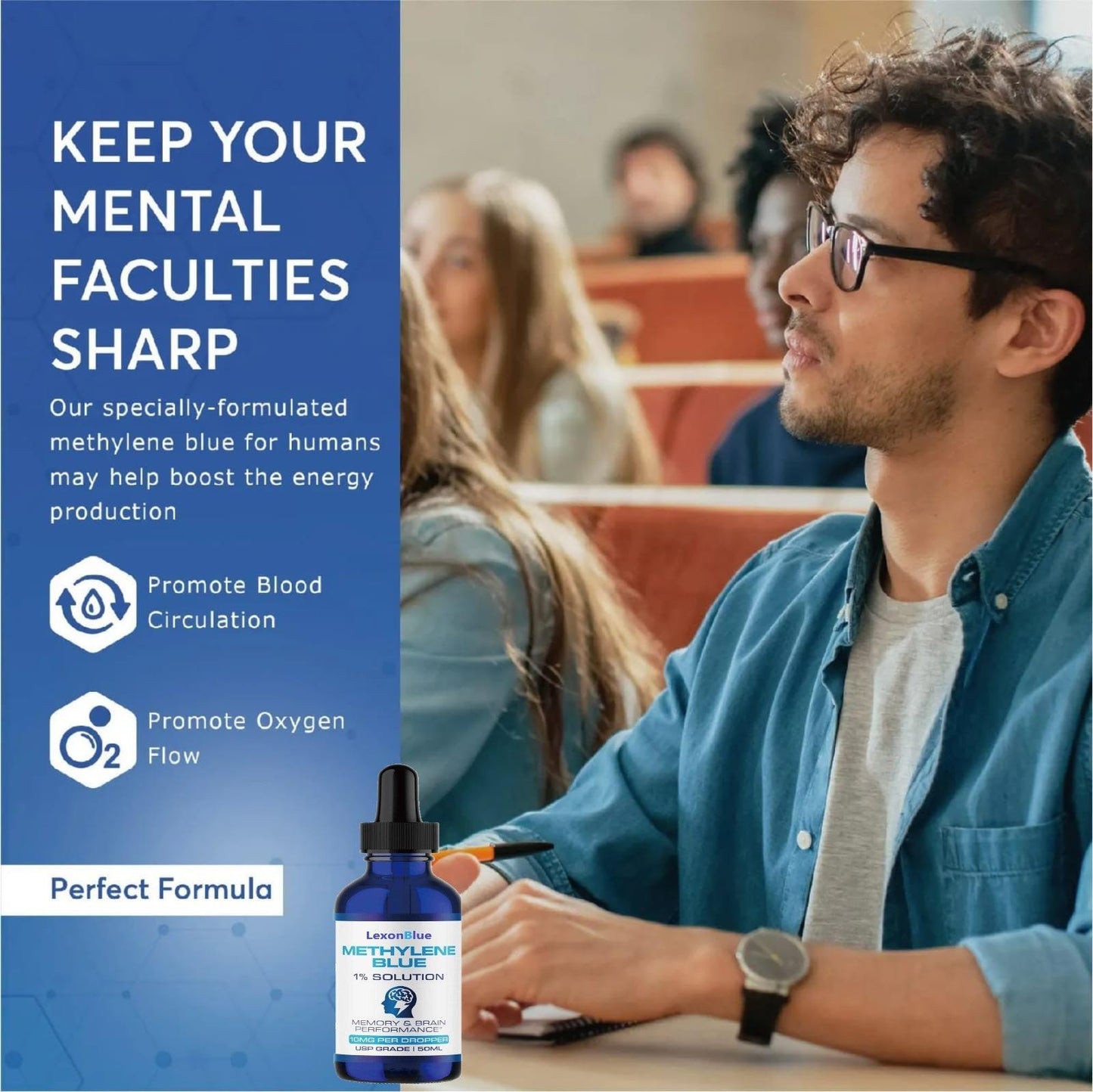 LexonBlue Methylene Blue Drops 1% USP Grade  — Focus & Cellular Energy