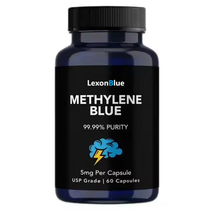 LexonBlue Methylene Blue Capsules – Cognitive Support, Brain Energy & Cellular Function Supplement | Nootropic Focus Formula