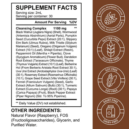 Acential Labs Black Walnut Wormwood Clove & Garlic — 20-in-1 Digestive Wellness Liquid Drops