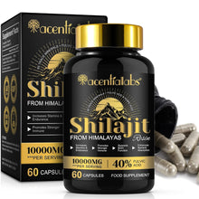 Acential Labs Himalayan Shilajit Resin Capsules 10000mg — 40% Fulvic Acid Daily Mineral Botanical Wellness | 60 Capsules