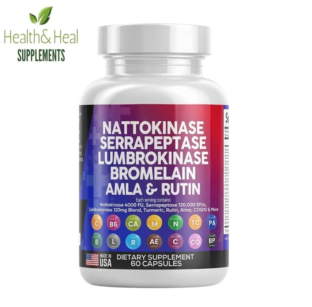 Health & Heal Flow Defend™ — Nattokinase, Serrapeptase & Lumbrokinase Enzyme Complex