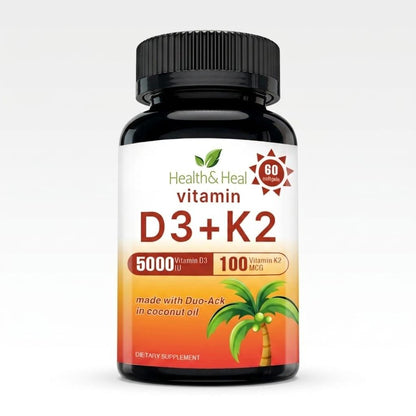 Vitamin D3 + K2 5000 IU Softgels — Bone & Immune Support