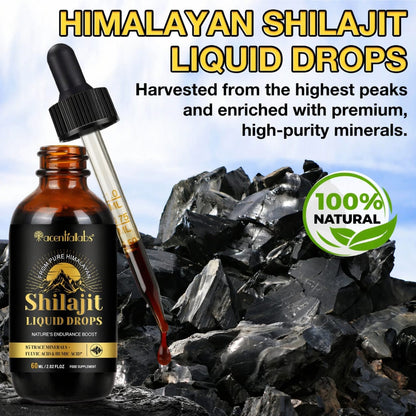 Himalayan Shilajit Liquid Drops 1000mg (60ml) – Natural Energy, Stamina & Focus Support | Fulvic Acid & Trace Minerals