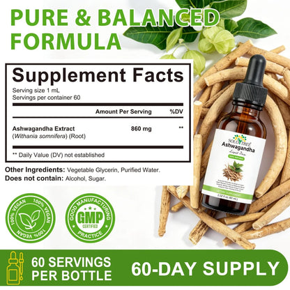 Solo Tree Ashwagandha Liquid Drops — Natural Stress & Energy Wellness Support