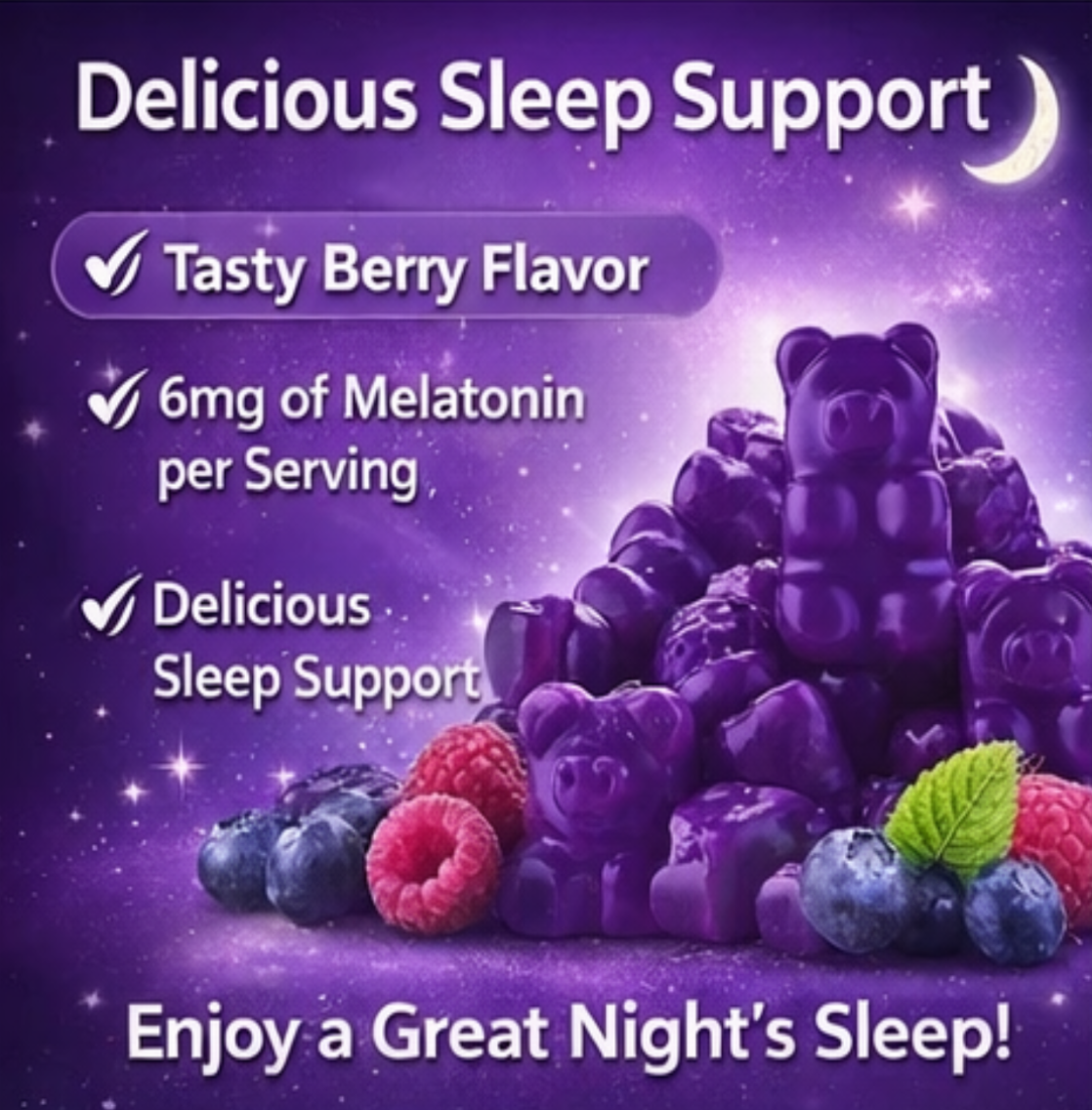 WellBody Melatonin Gummies — Sleep Support, Berry