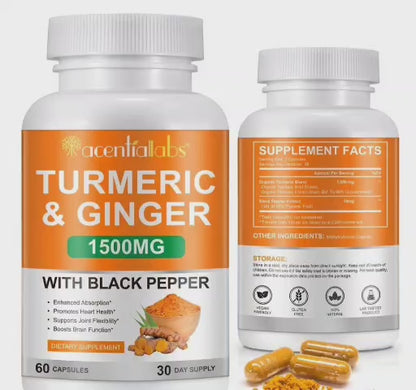 Acential Labs Turmeric + Ginger Capsules — Joint Support