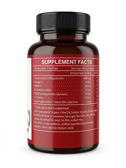 Health & Heal CoQ10 400mg with PQQ & L-Carnitine — 60 Softgels