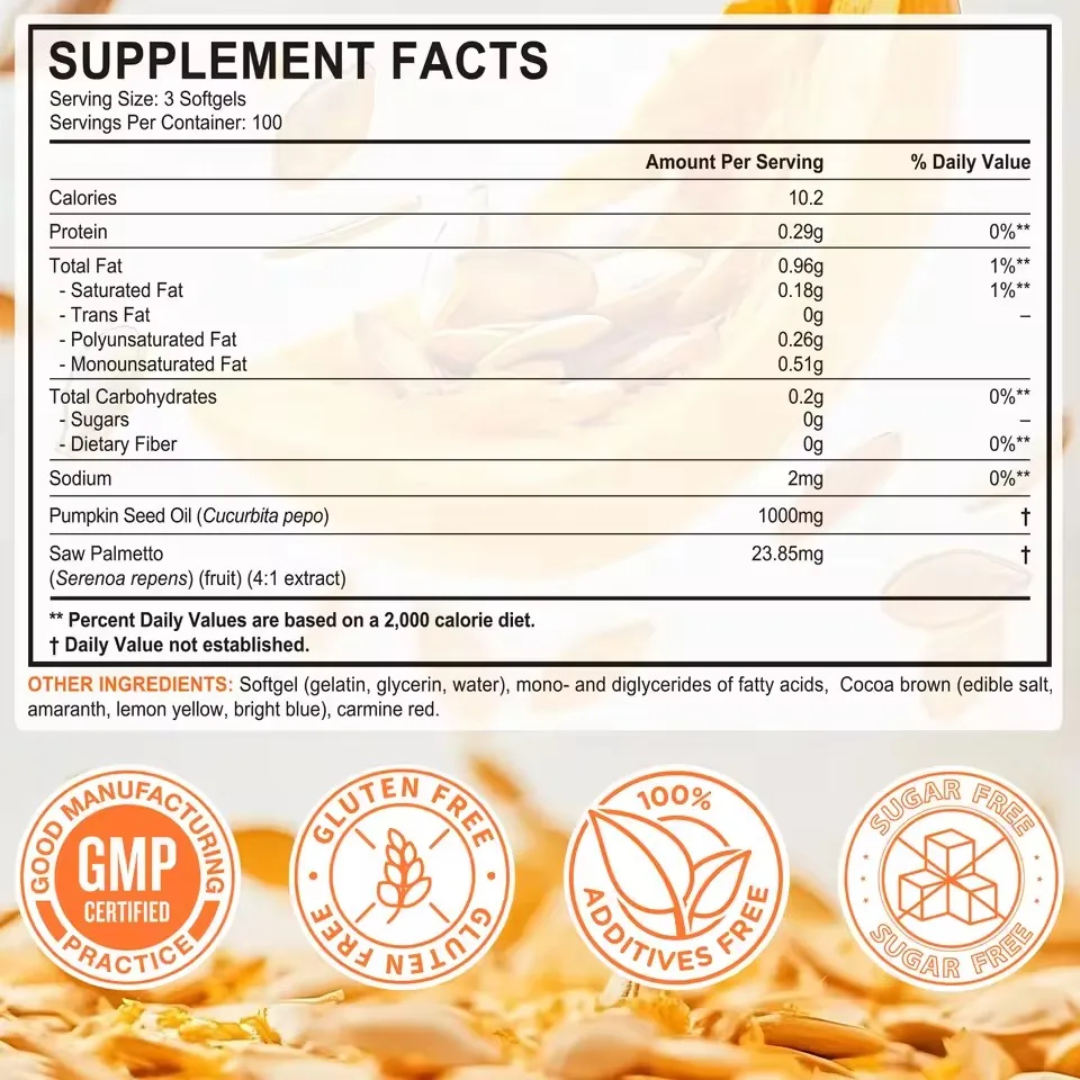 OneBotanic Cold-Pressed Pumpkin Seed Oil 1000mg — 2 Pack Bundle | 600 Softgels