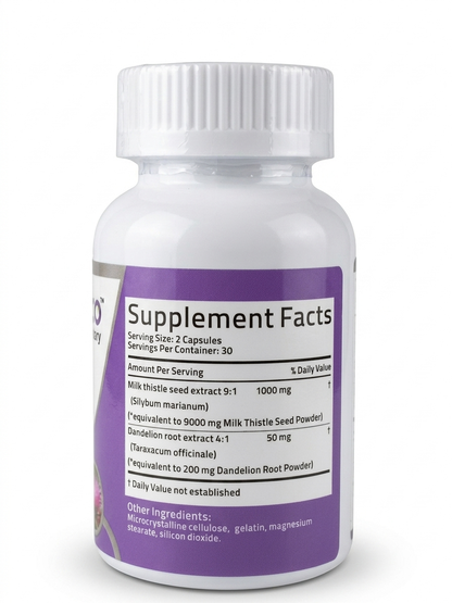 Health & Heal Milk Thistle 9:1 Extract 1000mg with Dandelion Root — 60 Capsules