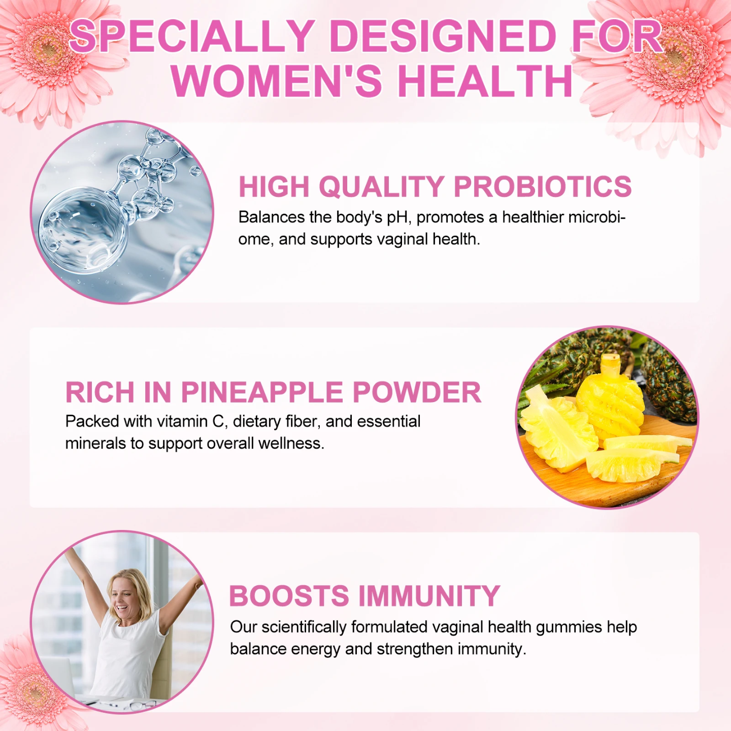 Holman Labs Women's Probiotic Gummies — Cranberry & Pineapple Daily Wellness