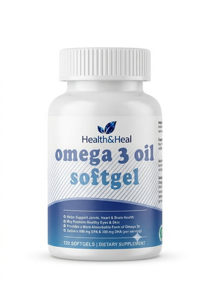 Health & Heal Omega 3 Oil Softgel — 1200mg EPA & DHA Fish Oil Formula | 120 Softgels