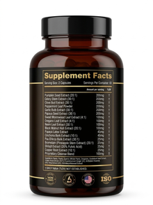 Wormwood, Black Walnut, Pumpkin Seed & Clove Capsules with Garlic & Oregano — 120 Capsules