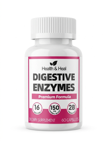 Health & Heal Digestive Enzymes Premium Formula — 16 Enzymes + Prebiotic & Probiotic Blend | 60 Capsules