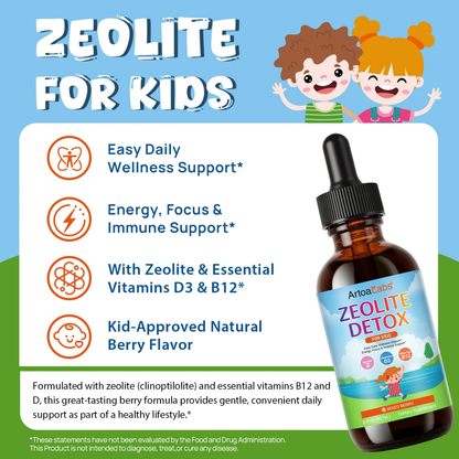 ArtoaLabs Vitamin D & B12 Liquid Drops with Zeolite — Mixed Berry | 60mL | 30 Servings